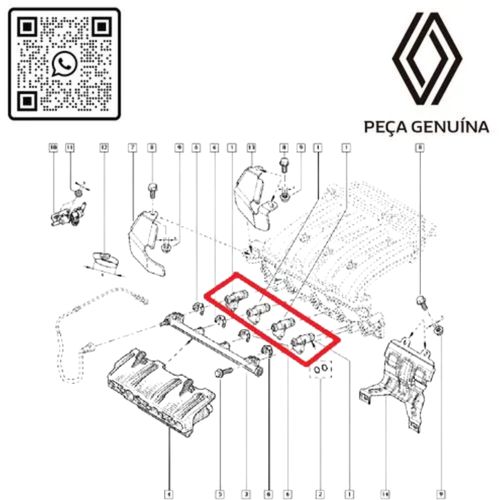 RN 207049-OK 8200207049 BICO INJETOR DE COMB 2.0 16V F4R_1.6 16v K4M SCE_MEG_LAG_DUS ori iwp 4